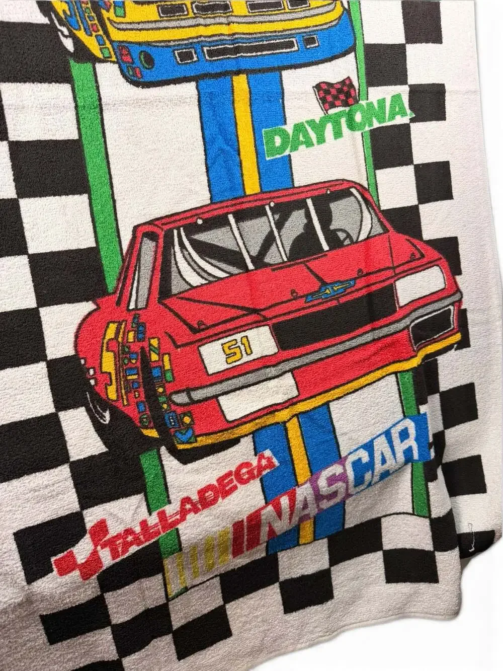 Vintage NASCAR Race Car Graphic Beach Towel by The Bibb Co.